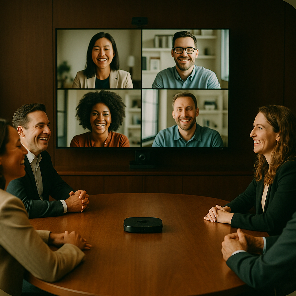 photographic imagen que proyecto personas reales no con caricaturas viviendo experiencias audiovisuales mediante comunicaciones unificadas y video str-1